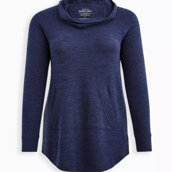 Torrid Super Soft Plush Cowl Neck Raglan Tunic Sweater sweatshirt 3x NWT NEW - Picture 5 of 6